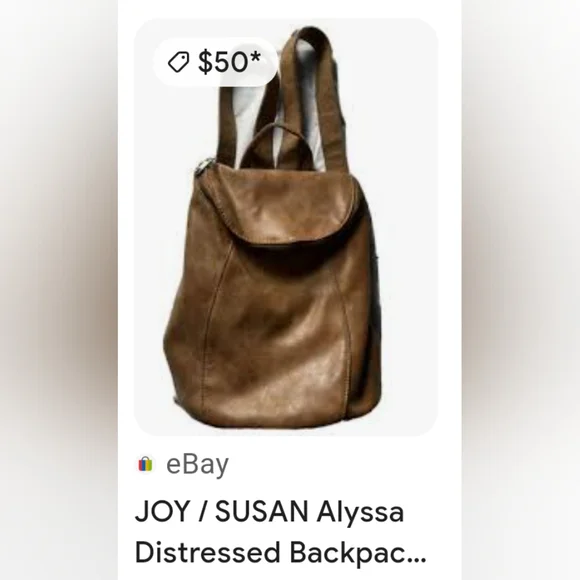 JOY susan. Brown Leather Backpack - Picture 6 of 7
